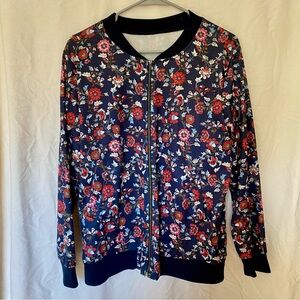 Floral zip up jacket